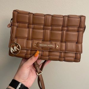 Brown woven Michael Kors Purse